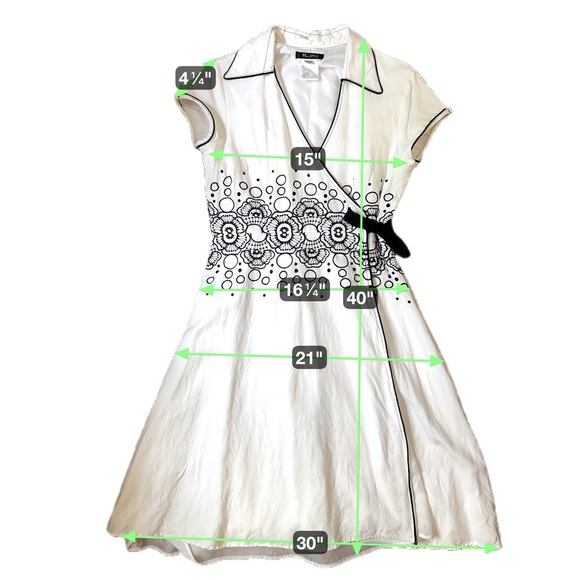 PS…Style Navy Embroidered Retro Wrap Dress – Size 14 - Picture 16 of 16